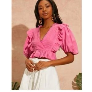 ruffled shoulder top